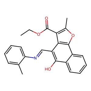 ethyl 2-methyl-4-{[(2-methylphenyl)amino]methylidene}-5-oxo-4H,5H-naphtho[1,2-b]furan-3-carboxylate structure