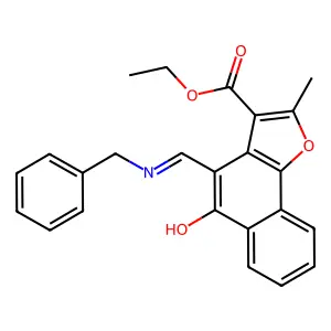 (Z)-ethyl 4-((benzylamino)methylene)-2-methyl-5-oxo-4,5-dihydronaphtho[1,2-b]furan-3-carboxylate structure