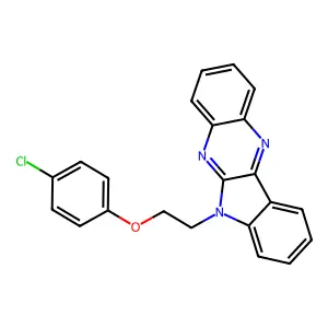 6-[2-(4-chlorophenoxy)ethyl]-6H-indolo[2,3-b]quinoxaline structure