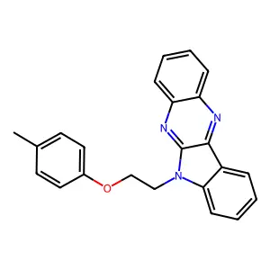 6-[2-(4-methylphenoxy)ethyl]-6H-indolo[2,3-b]quinoxaline structure