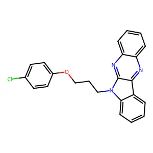 6-[3-(4-chlorophenoxy)propyl]-6H-indolo[2,3-b]quinoxaline structure