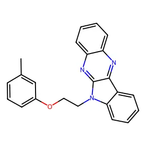 6-[2-(3-methylphenoxy)ethyl]-6H-indolo[2,3-b]quinoxaline structure