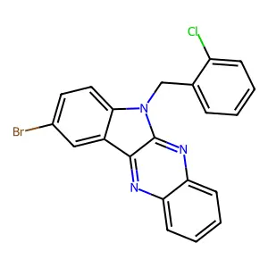 9-bromo-6-(2-chlorobenzyl)-6H-indolo[2,3-b]quinoxaline structure