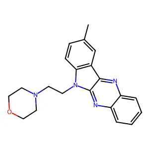 4-[2-(9-Methyl-6-indolo[3,2-b]quinoxalinyl)ethyl]morpholine structure