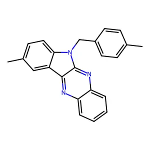 9-methyl-6-(4-methylbenzyl)-6H-indolo[2,3-b]quinoxaline structure