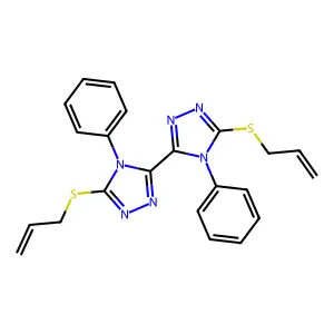 5,5'-bis(allylthio)-4,4'-diphenyl-4H,4'H-3,3'-bi-1,2,4-triazole structure