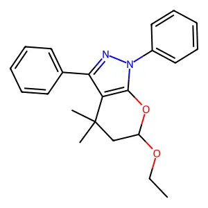 6-Ethoxy-4,4-dimethyl-1,3-diphenyl-5,6-dihydropyrano[2,3-c]pyrazole structure