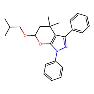 4,4-Dimethyl-6-(2-methylpropoxy)-1,3-diphenyl-5,6-dihydropyrano[2,3-c]pyrazole structure