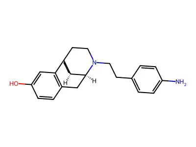Morphan-3-ol, 17-(p-aminophenethyl)-, hydrochloride-, (+)- structure
