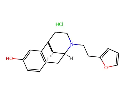 Morphinan-3-ol, 17-(2-(2-furyl)ethyl)-, hydrochloride, (+)- structure