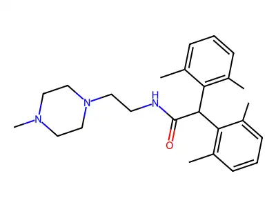 Benzeneacetamide, alpha-(2,6-dimethylphenyl)-2,6-dimethyl-N-(2-(4-methyl-1-piperazinyl)ethyl)- structure