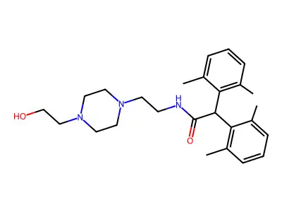 Benzeneacetamide, alpha-(2,6-dimethylphenyl)-N-(2-(4-(2-hydroxyethyl)-1-piperazinyl)ethyl)-2,6-dimethyl- structure