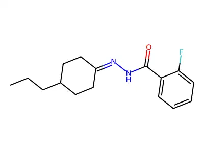 2-fluoro-N-[(4-propylcyclohexylidene)amino]benzamide structure
