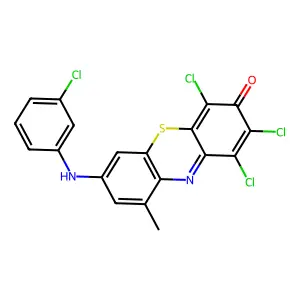 1,2,4-trichloro-7-[(3-chlorophenyl)amino]-9-methyl-3H-phenothiazin-3-one structure