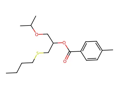 (1-Butylsulfanyl-3-propan-2-yloxypropan-2-yl) 4-methylbenzoate structure