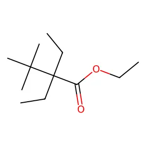 Butanoic acid, 2,2-diethyl-3,3-dimethyl, ethyl ester structure