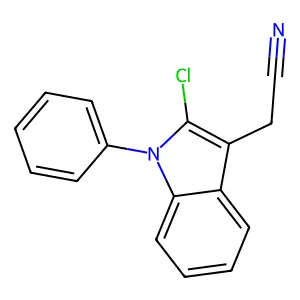 (2-Chloro-1-phenyl-1H-indol-3-yl)acetonitrile structure