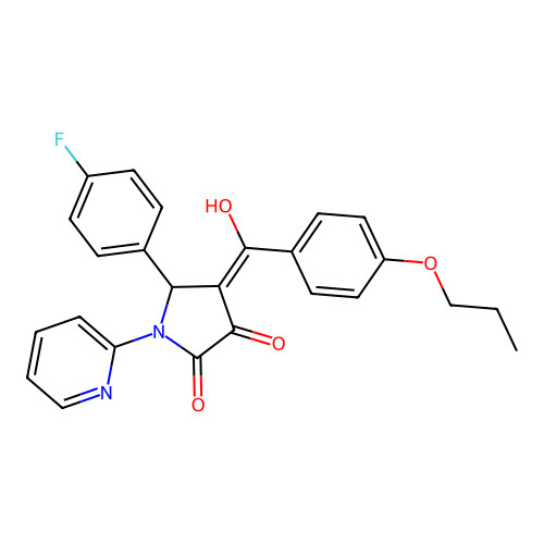 5-(4-fluorophenyl)-3-hydroxy-4-(4-propoxybenzoyl)-1-(pyridin-2-yl)-1H-pyrrol-2(5H)-one structure