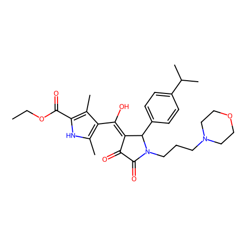 ethyl 4-({4-hydroxy-2-[4-(methylethyl)phenyl]-1-(3-morpholin-4-ylpropyl)-5-oxo (3-pyrrolin-3-yl)}carbonyl)-3,5-dimethylpyrrole-2-carboxylate structure