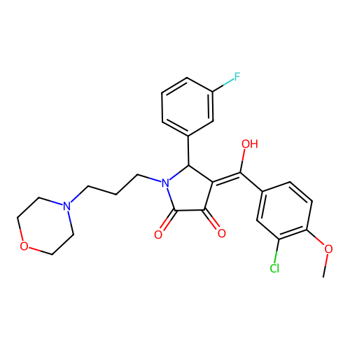 4-(3-chloro-4-methoxybenzoyl)-5-(3-fluorophenyl)-3-hydroxy-1-(3-morpholinopropyl)-1H-pyrrol-2(5H)-one structure