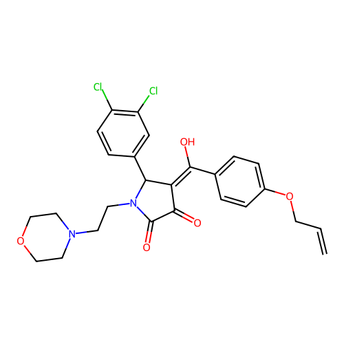 (4E)-5-(3,4-dichlorophenyl)-4-[hydroxy-(4-prop-2-enoxyphenyl)methylidene]-1-(2-morpholin-4-ylethyl)pyrrolidine-2,3-dione structure