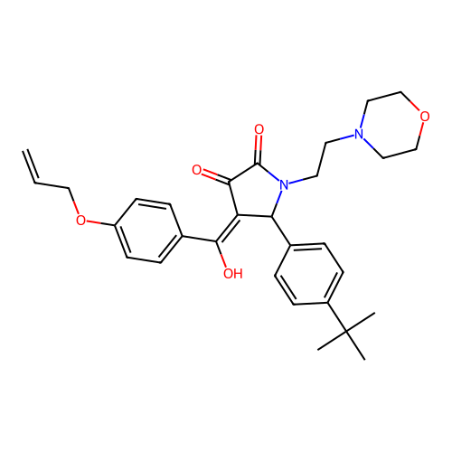 (4E)-5-(4-tert-butylphenyl)-4-[hydroxy-(4-prop-2-enoxyphenyl)methylidene]-1-(2-morpholin-4-ylethyl)pyrrolidine-2,3-dione structure