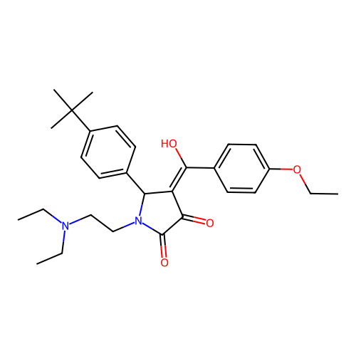 (4E)-5-(4-tert-butylphenyl)-1-(2-diethylaminoethyl)-4-[(4-ethoxyphenyl)-hydroxymethylidene]pyrrolidine-2,3-dione structure
