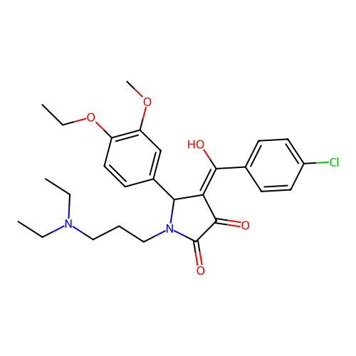 (4E)-4-[(4-chlorophenyl)-hydroxymethylidene]-1-[3-(diethylamino)propyl]-5-(4-ethoxy-3-methoxyphenyl)pyrrolidine-2,3-dione structure