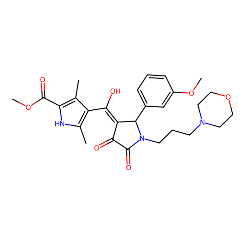 methyl 4-(4-hydroxy-2-(3-methoxyphenyl)-1-(3-morpholinopropyl)-5-oxo-2,5-dihydro-1H-pyrrole-3-carbonyl)-3,5-dimethyl-1H-pyrrole-2-carboxylate structure