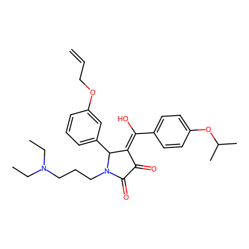 (4E)-1-[3-(diethylamino)propyl]-4-[hydroxy-(4-propan-2-yloxyphenyl)methylidene]-5-(3-prop-2-enoxyphenyl)pyrrolidine-2,3-dione structure