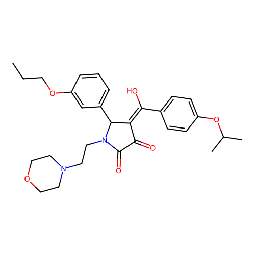 (4E)-4-[hydroxy-(4-propan-2-yloxyphenyl)methylidene]-1-(2-morpholin-4-ylethyl)-5-(3-propoxyphenyl)pyrrolidine-2,3-dione structure