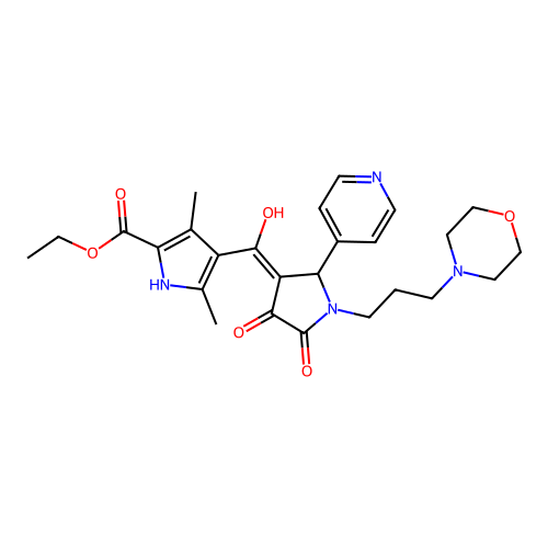 ethyl 4-(4-hydroxy-1-(3-morpholinopropyl)-5-oxo-2-(pyridin-4-yl)-2,5-dihydro-1H-pyrrole-3-carbonyl)-3,5-dimethyl-1H-pyrrole-2-carboxylate structure