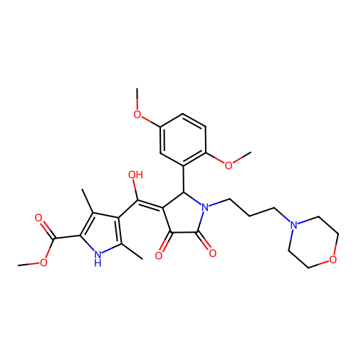 methyl 4-(2-(2,5-dimethoxyphenyl)-4-hydroxy-1-(3-morpholinopropyl)-5-oxo-2,5-dihydro-1H-pyrrole-3-carbonyl)-3,5-dimethyl-1H-pyrrole-2-carboxylate structure