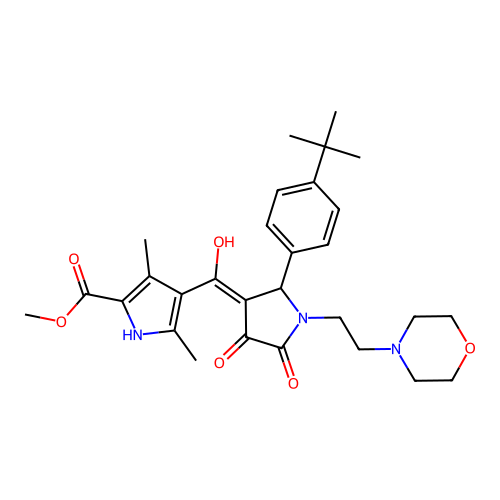 methyl 4-({2-[4-(tert-butyl)phenyl]-4-hydroxy-1-(2-morpholin-4-ylethyl)-5-oxo( 3-pyrrolin-3-yl)}carbonyl)-3,5-dimethylpyrrole-2-carboxylate structure
