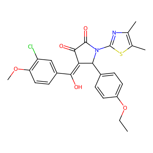 (4E)-4-[(3-chloro-4-methoxyphenyl)(hydroxy)methylidene]-1-(4,5-dimethyl-1,3-thiazol-2-yl)-5-(4-ethoxyphenyl)pyrrolidine-2,3-dione structure