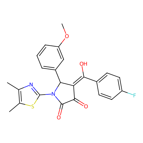 (4E)-1-(4,5-dimethyl-1,3-thiazol-2-yl)-4-[(4-fluorophenyl)(hydroxy)methylidene]-5-(3-methoxyphenyl)pyrrolidine-2,3-dione structure