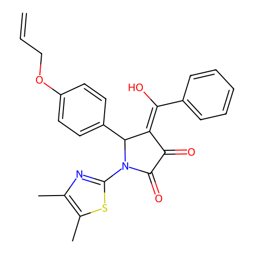 (4E)-1-(4,5-dimethyl-1,3-thiazol-2-yl)-4-[hydroxy(phenyl)methylidene]-5-(4-prop-2-enoxyphenyl)pyrrolidine-2,3-dione structure