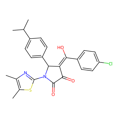 (4E)-4-[(4-chlorophenyl)(hydroxy)methylidene]-1-(4,5-dimethyl-1,3-thiazol-2-yl)-5-[4-(propan-2-yl)phenyl]pyrrolidine-2,3-dione structure