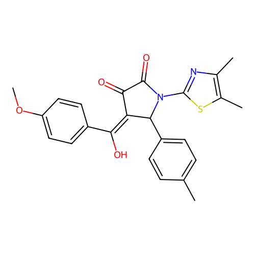 (4E)-1-(4,5-dimethyl-1,3-thiazol-2-yl)-4-[hydroxy(4-methoxyphenyl)methylidene]-5-(4-methylphenyl)pyrrolidine-2,3-dione structure