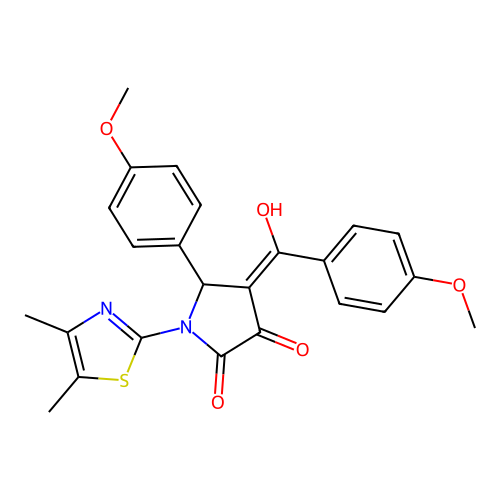 (4E)-1-(4,5-dimethyl-1,3-thiazol-2-yl)-4-[hydroxy(4-methoxyphenyl)methylidene]-5-(4-methoxyphenyl)pyrrolidine-2,3-dione structure