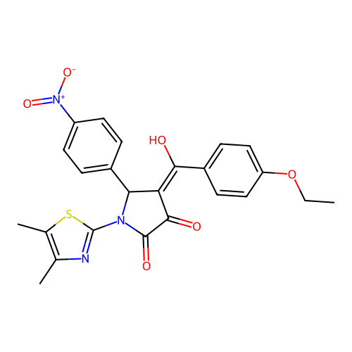 (4E)-1-(4,5-dimethyl-1,3-thiazol-2-yl)-4-[(4-ethoxyphenyl)(hydroxy)methylidene]-5-(4-nitrophenyl)pyrrolidine-2,3-dione structure