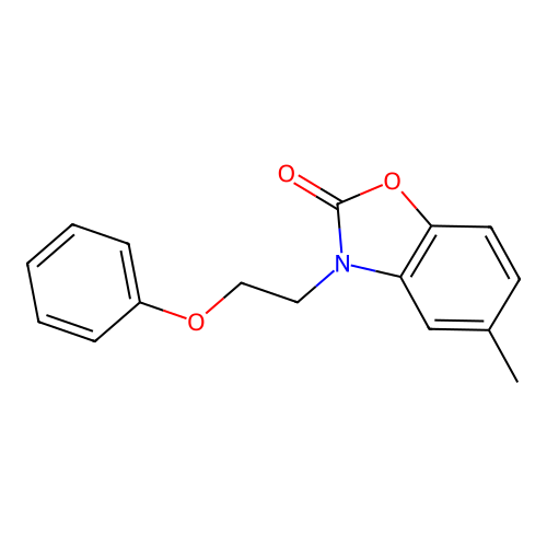 5-methyl-3-(2-phenoxyethyl)-1,3-benzoxazol-2(3H)-one structure