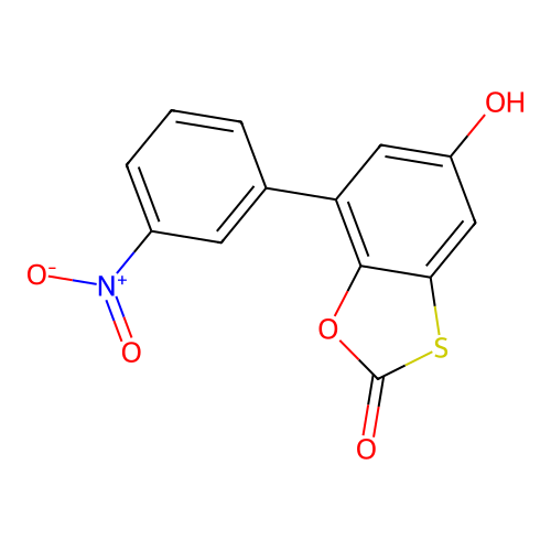 5-Hydroxy-7-(3-nitrophenyl)-1,3-benzoxathiol-2-one structure