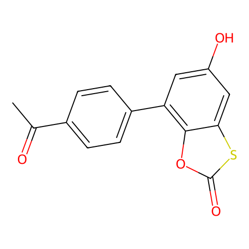 7-(4-Acetylphenyl)-5-hydroxy-1,3-benzoxathiol-2-one structure