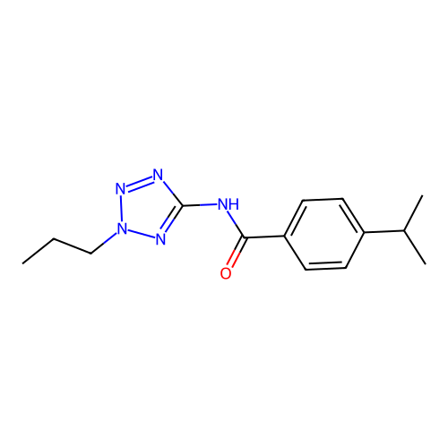 4-isopropyl-N-(2-propyl-2H-tetrazol-5-yl)benzamide structure
