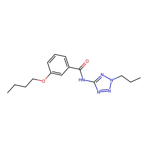 3-butoxy-N-(2-propyl-2H-tetrazol-5-yl)benzamide structure