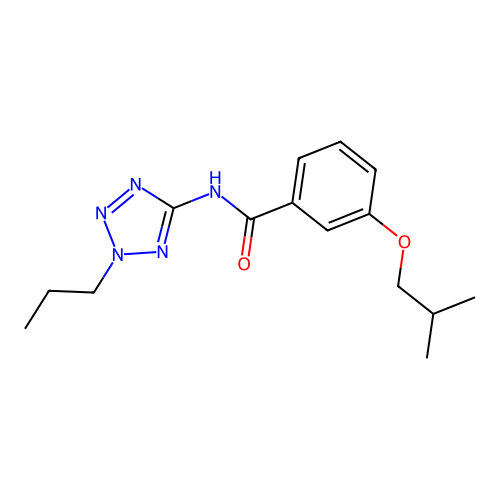 3-(2-methylpropoxy)-N-(2-propyl-2H-tetrazol-5-yl)benzamide structure