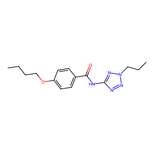 4-butoxy-N-(2-propyl-2H-tetrazol-5-yl)benzamide structure