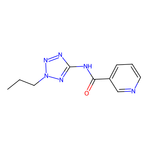 N-(2-propyl-2H-tetrazol-5-yl)nicotinamide structure