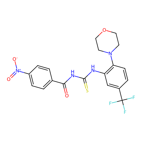N-{[2-(morpholin-4-yl)-5-(trifluoromethyl)phenyl]carbamothioyl}-4-nitrobenzamide structure